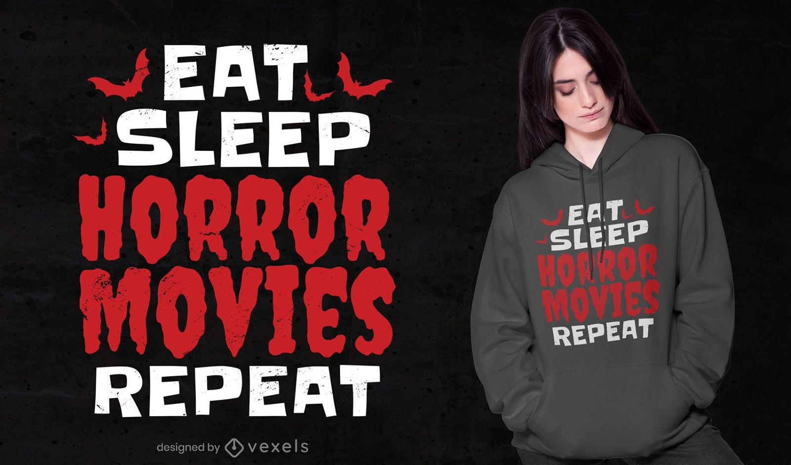 Eat sleep horror movies t-shirt design