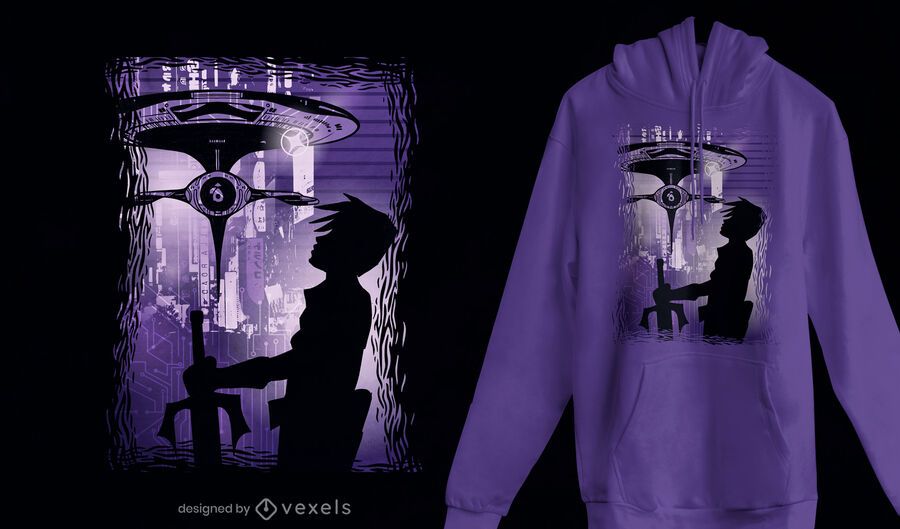 Diseño de camiseta de anime sci fi guy Diseño de camiseta de anime sci fi guy