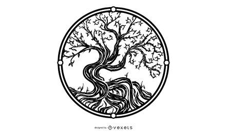 Desenho de ilustração da árvore da vida