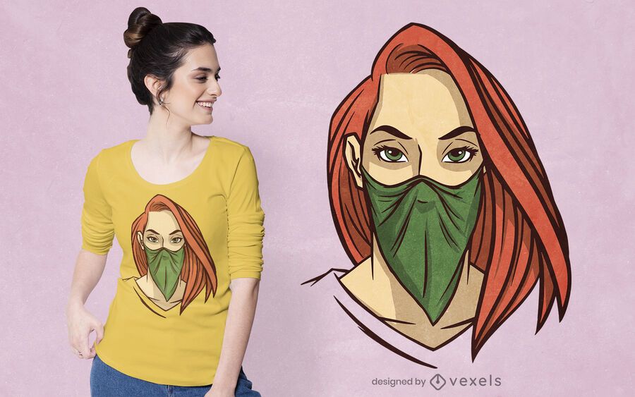 Mujer con diseño de camiseta bandana Mujer con diseño de camiseta bandana