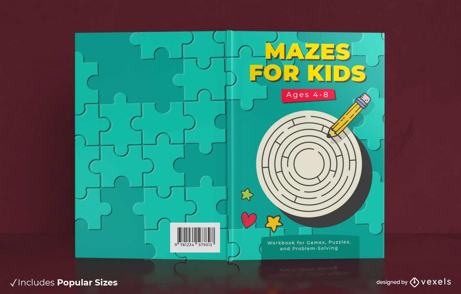 Maze activity book cover design