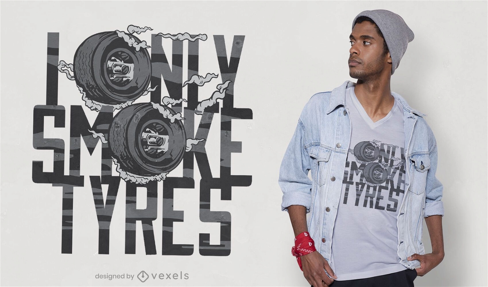 Only smoke tyres t-shirt design