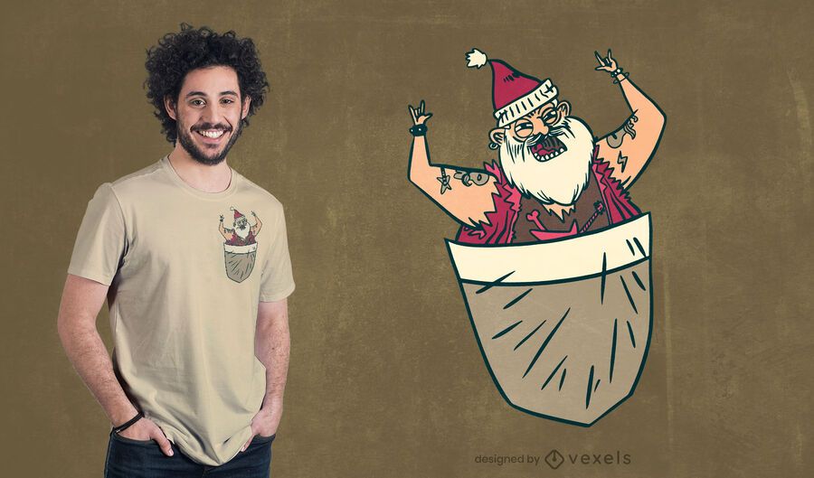 Diseño de camiseta bolsillo santa Diseño de camiseta bolsillo santa