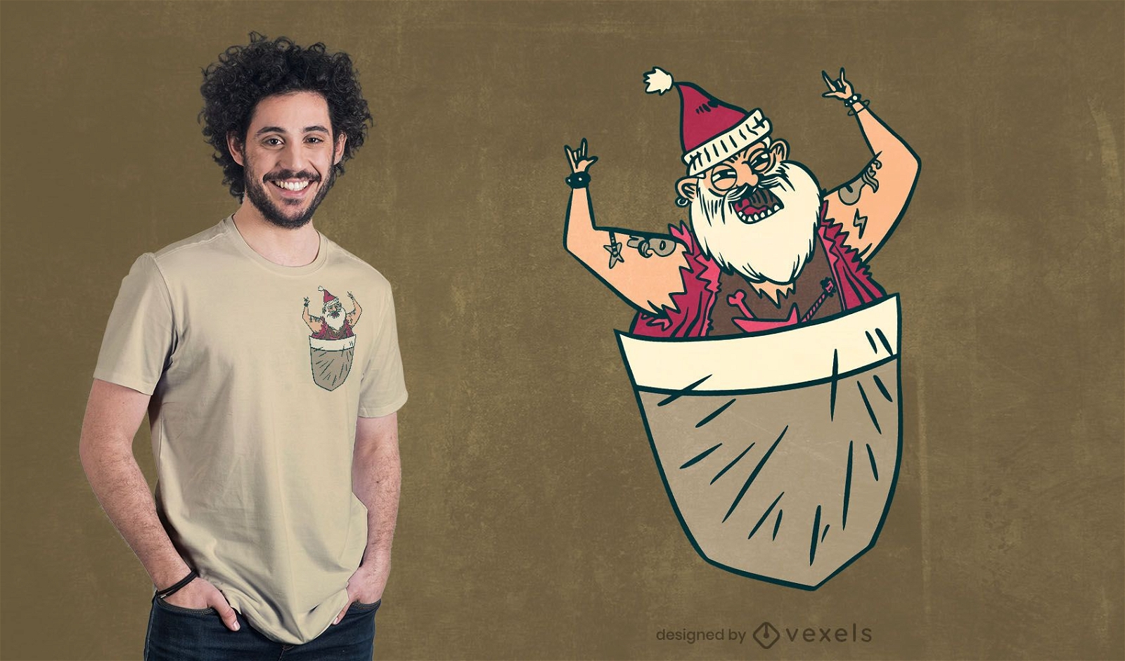 Pocket santa t-shirt design