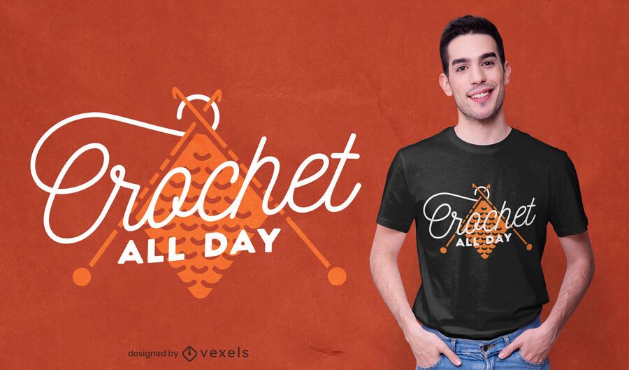 Diseño de camiseta de ganchillo todo el día. Diseño de camiseta de ganchillo todo el día.