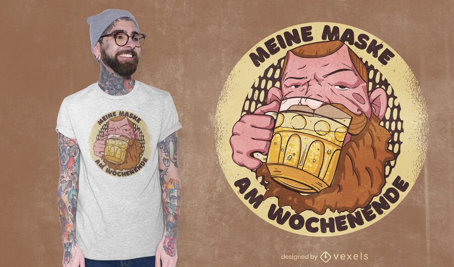 Beer mask t-shirt design Beer mask t-shirt design