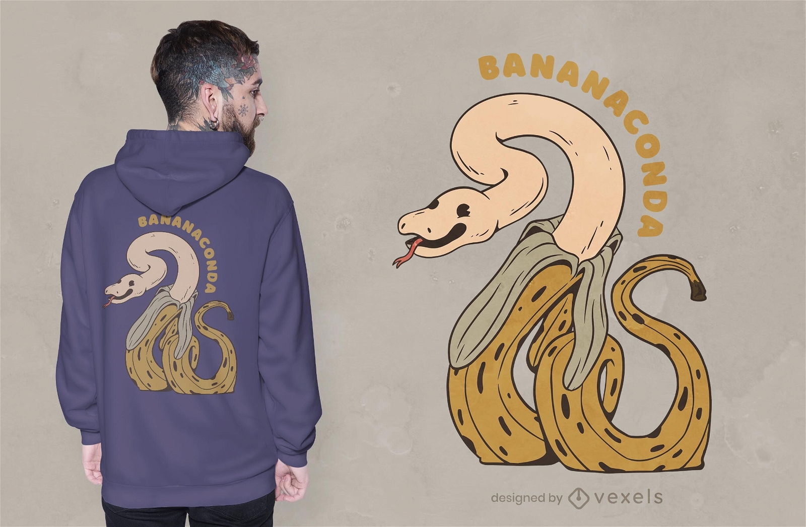 Design de t-shirt Bananaconda