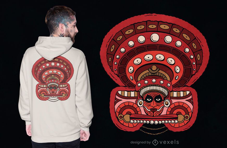 Theyyam kolam t-shirt design Theyyam kolam t-shirt design