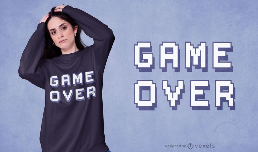Design de camisetas game over quote Design de camisetas game over quote