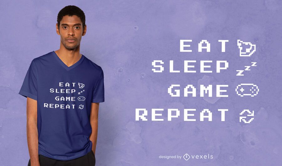 Design de camiseta de jogo para dormir Design de camiseta de jogo para dormir