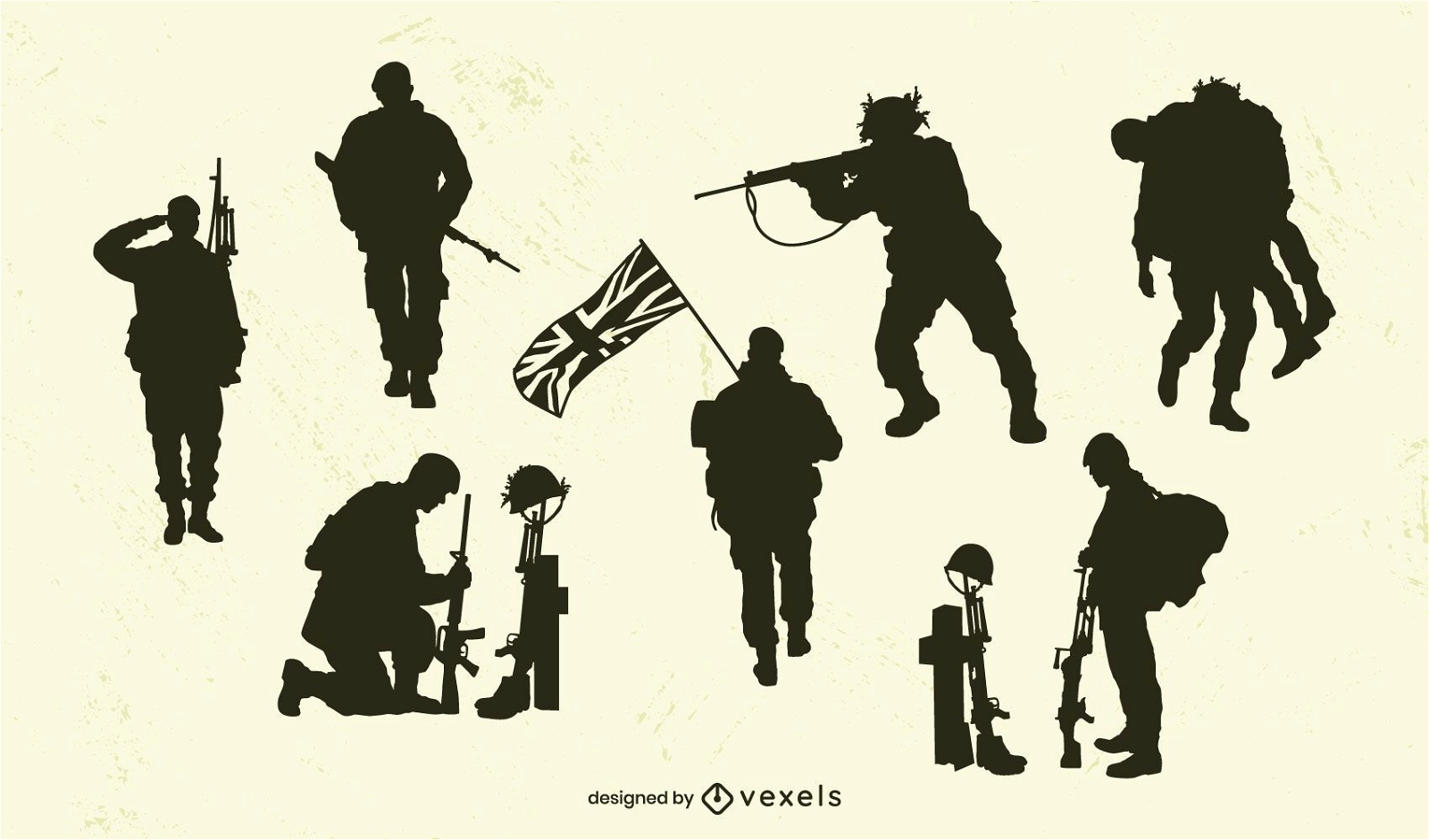 UK army silhouette set