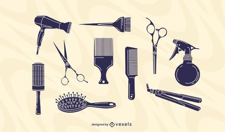 Friseursalon Elemente gesetzt