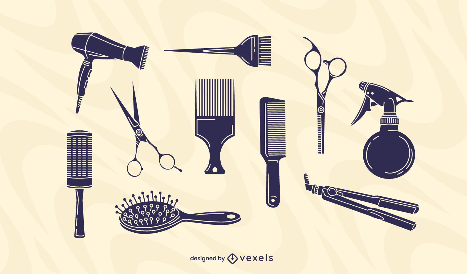 Hair salon elements set