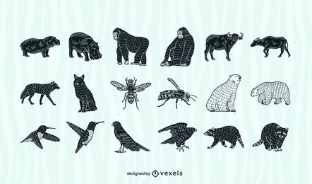 Colección de recortes de animales