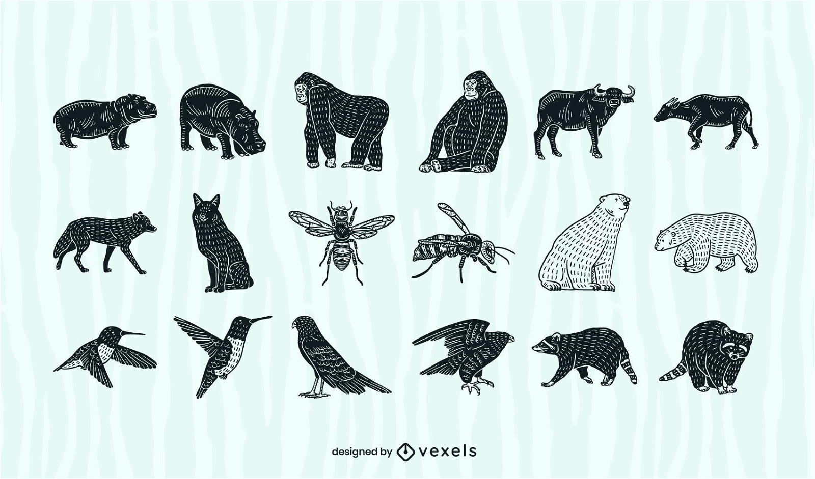 Animals cut out collection
