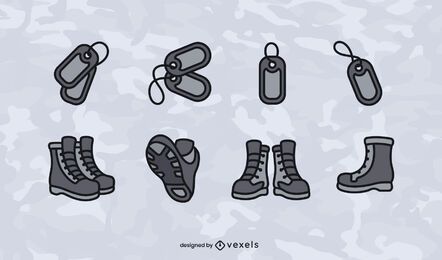Conjunto de iconos militares Conjunto de iconos militares