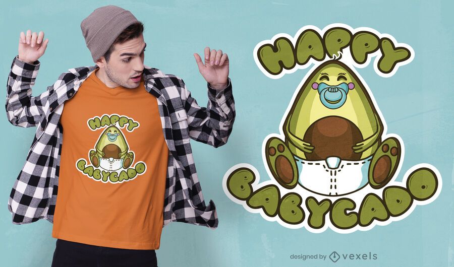 Happy babycado t-shirt design Happy babycado t-shirt design