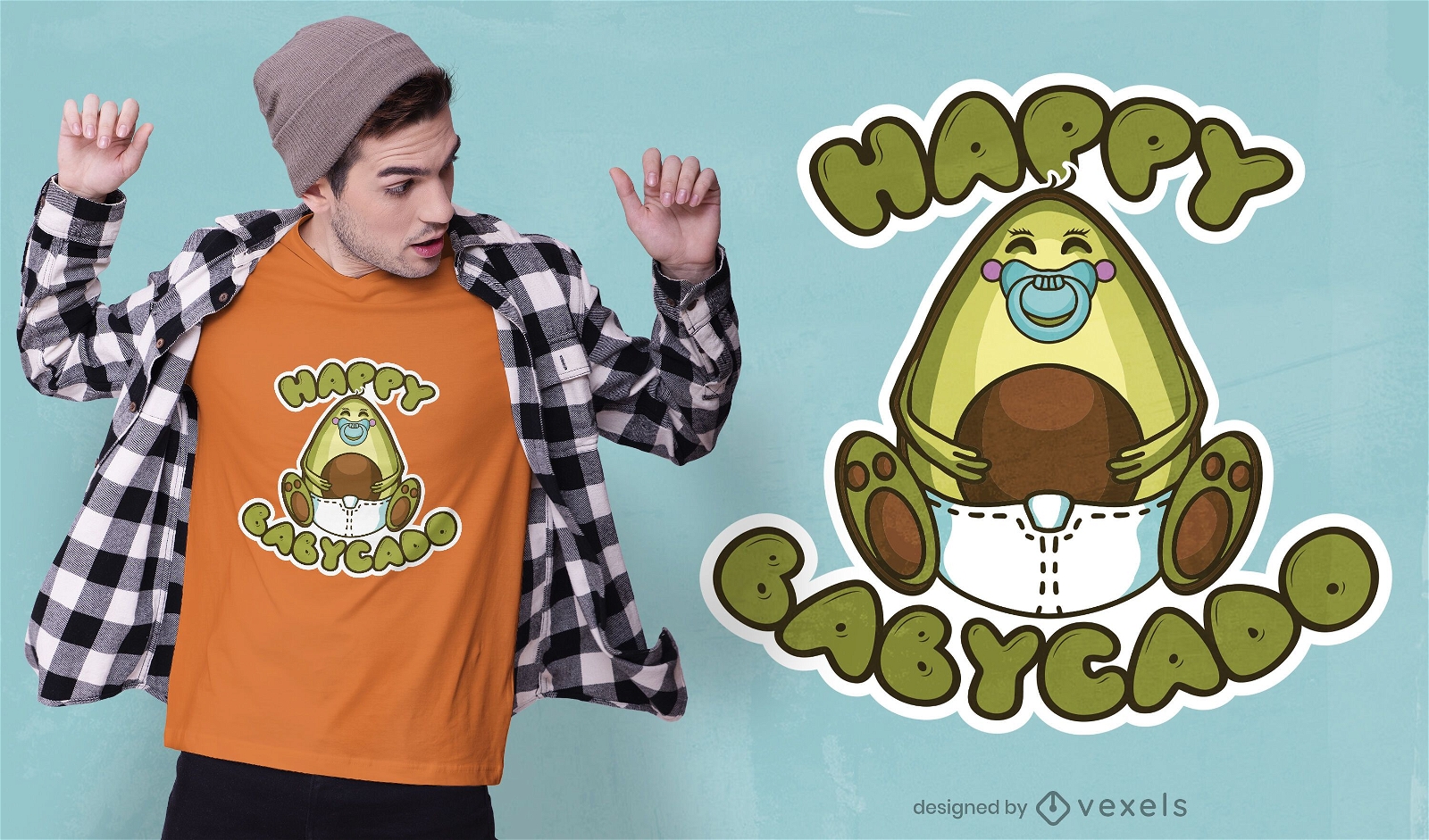 Happy babycado t-shirt design