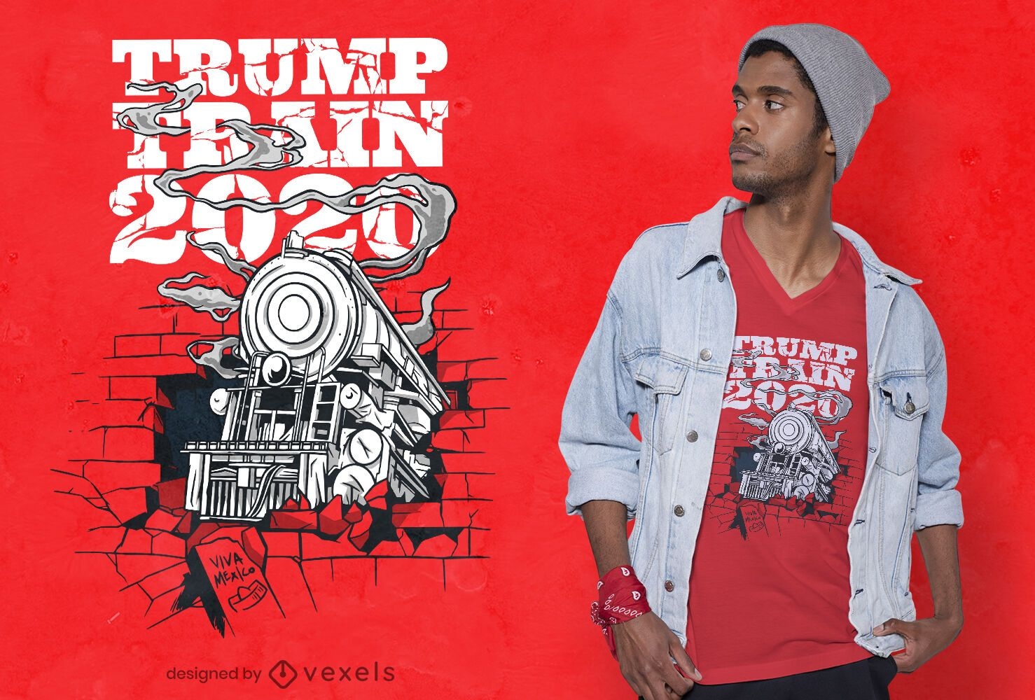 Dise?o de camiseta Trump train 2020