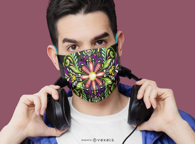 Floral face mask design Floral face mask design