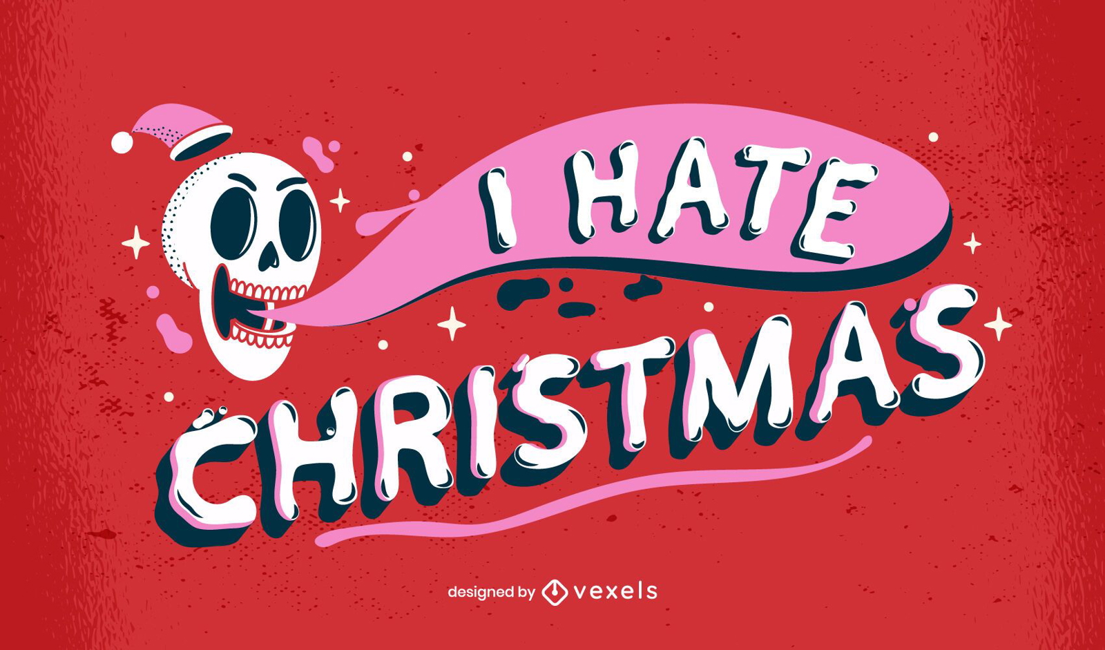 Anti christmas lettering design