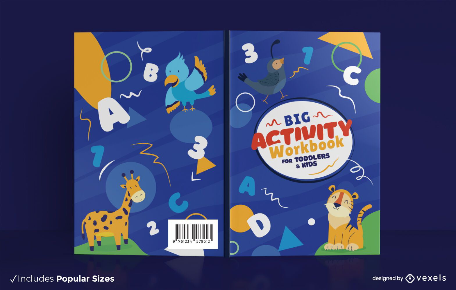 Diseño de portada de libro de actividades para niños