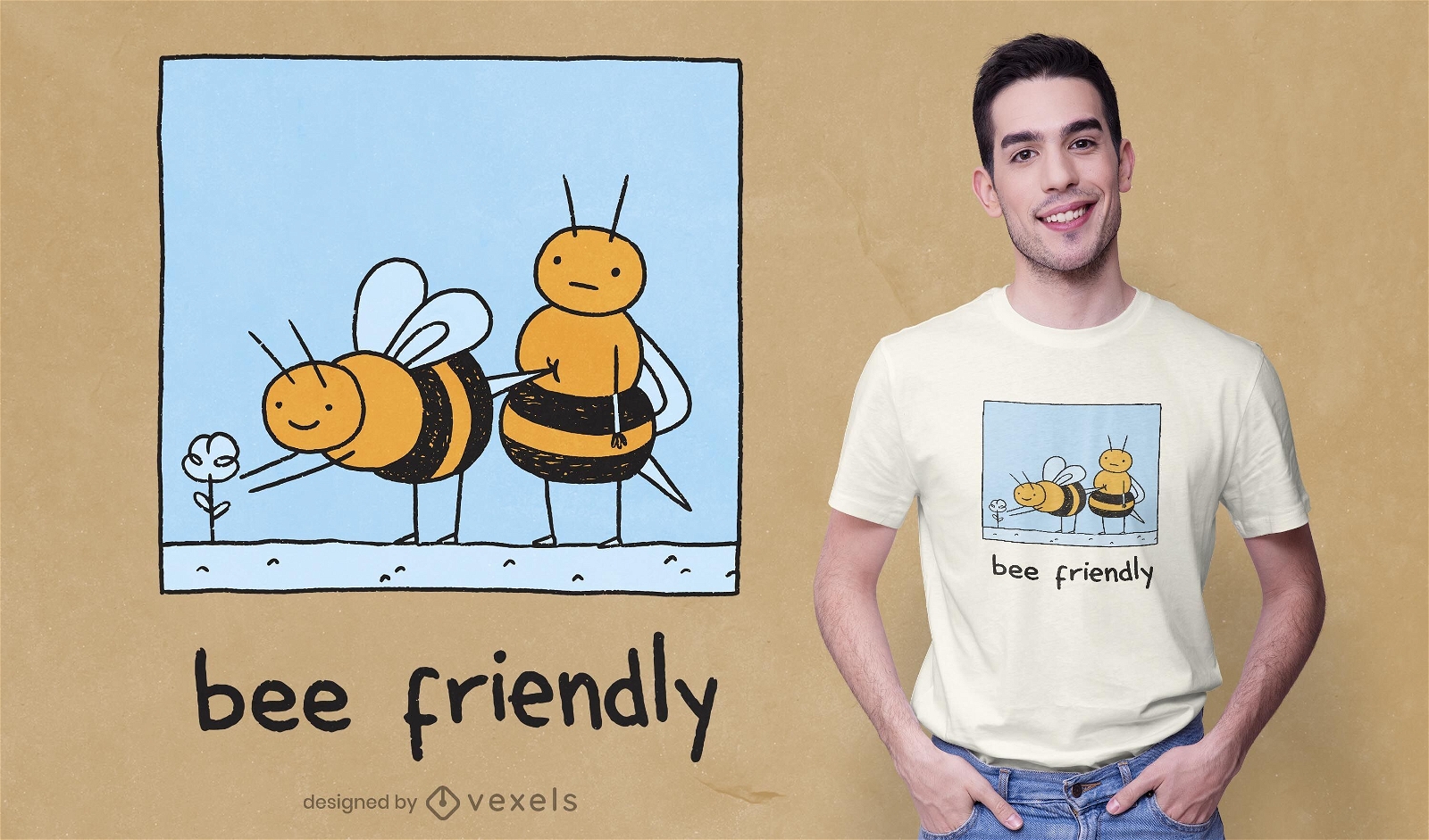 Bee friendly t-shirt design