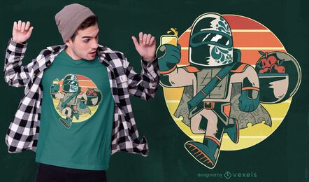 Warrior sunset t-shirt design