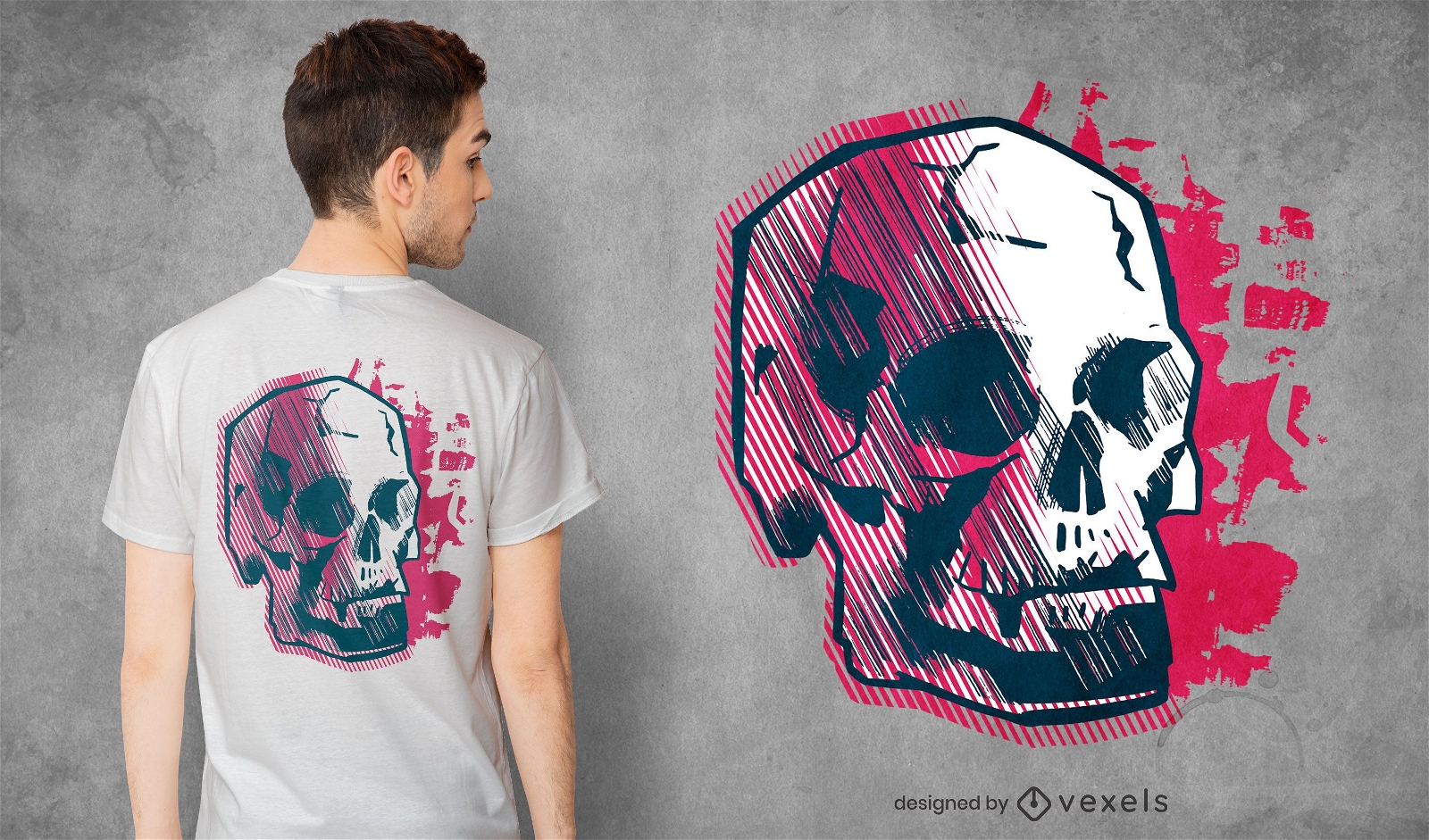Abstraktes Totenkopf-T-Shirt-Design