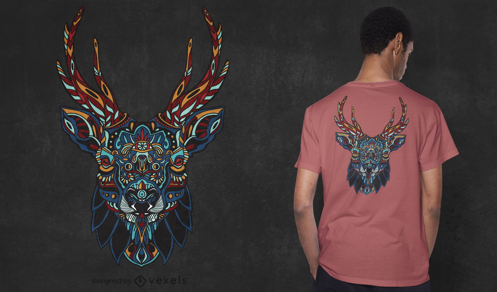 Diseño de camiseta Mandala Moose