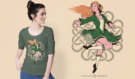 Design de camiseta de dançarina irlandesa