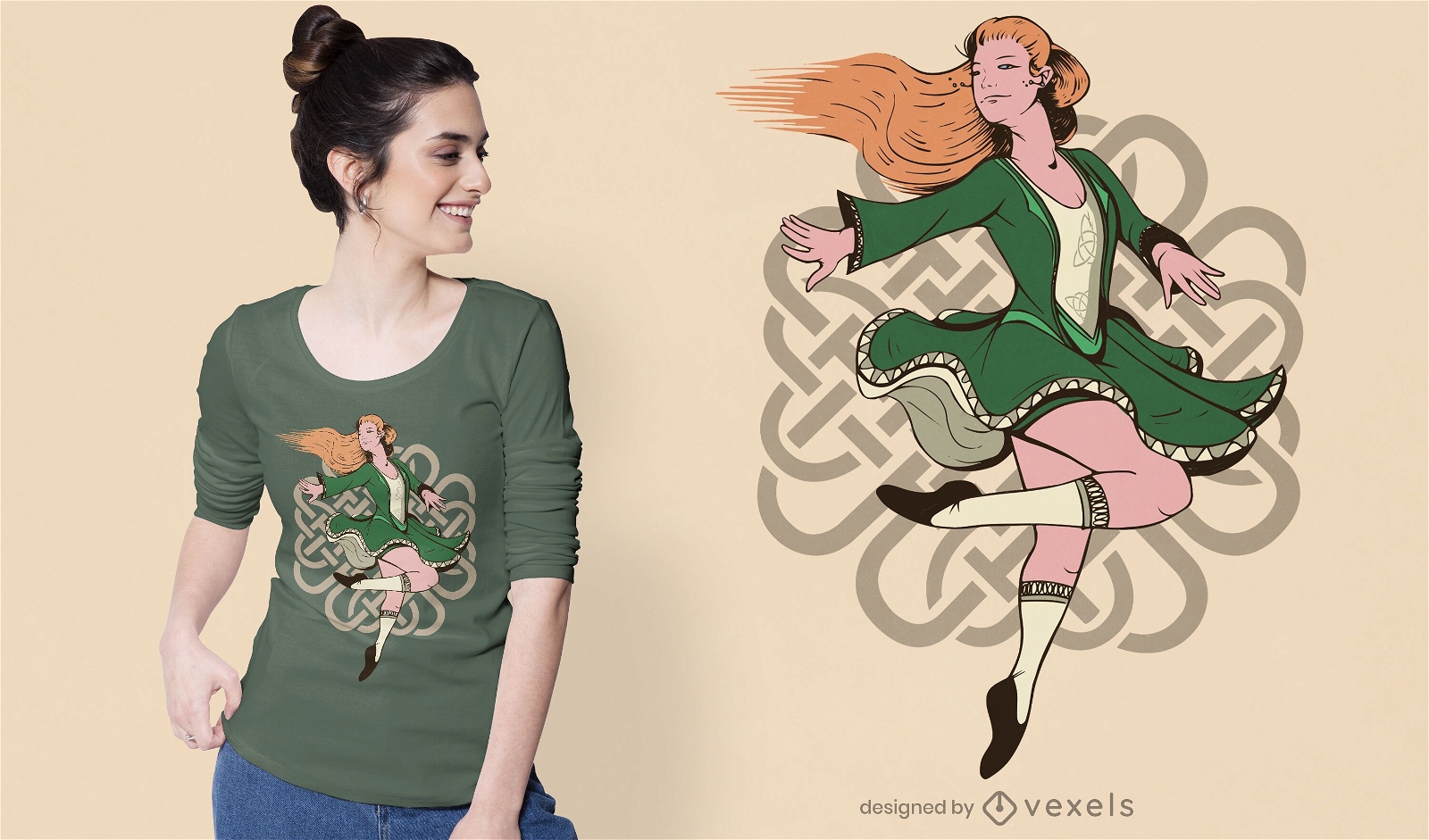 Irish female dancer t-shirt design