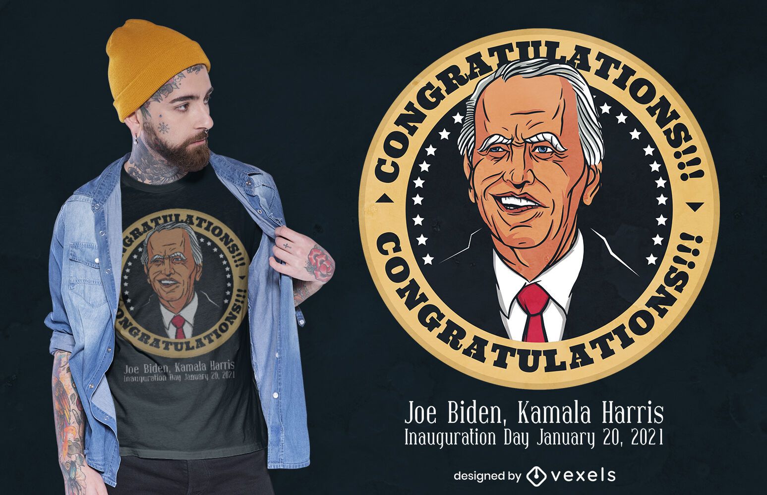 Felicitaciones biden diseño de camiseta