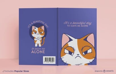 Diseño de portada de libro de gato enojado