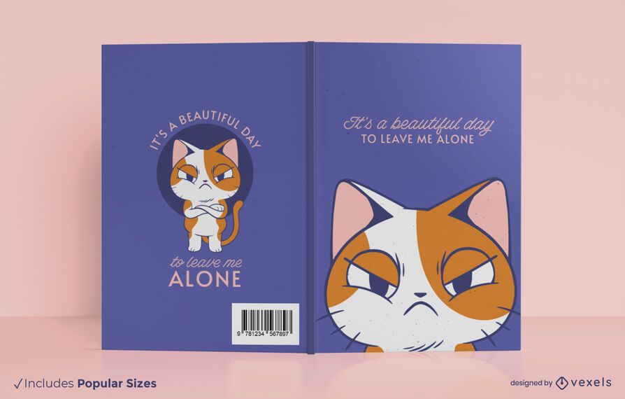 Design de capa de livro de gato mal-humorado Design de capa de livro de gato mal-humorado