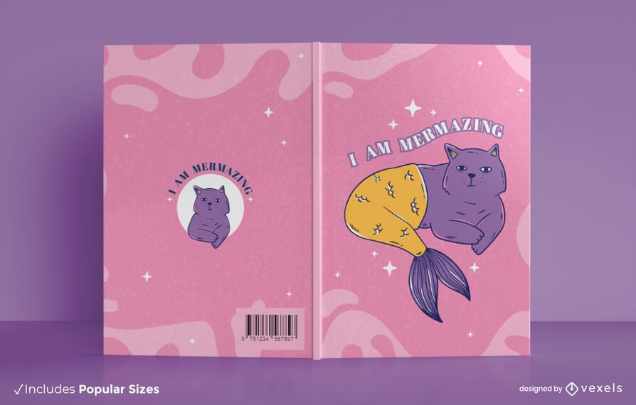 Design da capa do livro do gato sereia Design da capa do livro do gato sereia