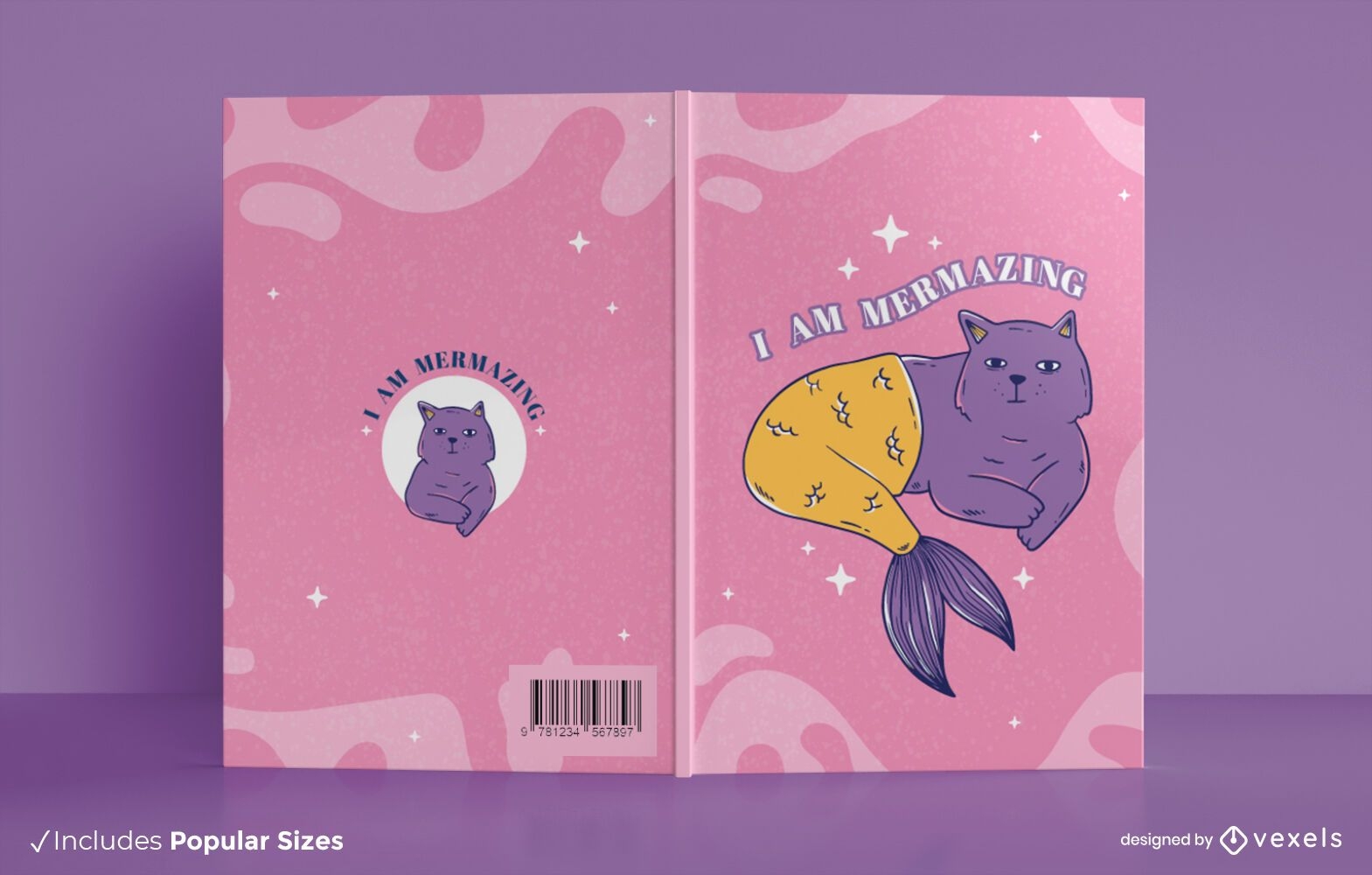 Design da capa do livro do gato sereia