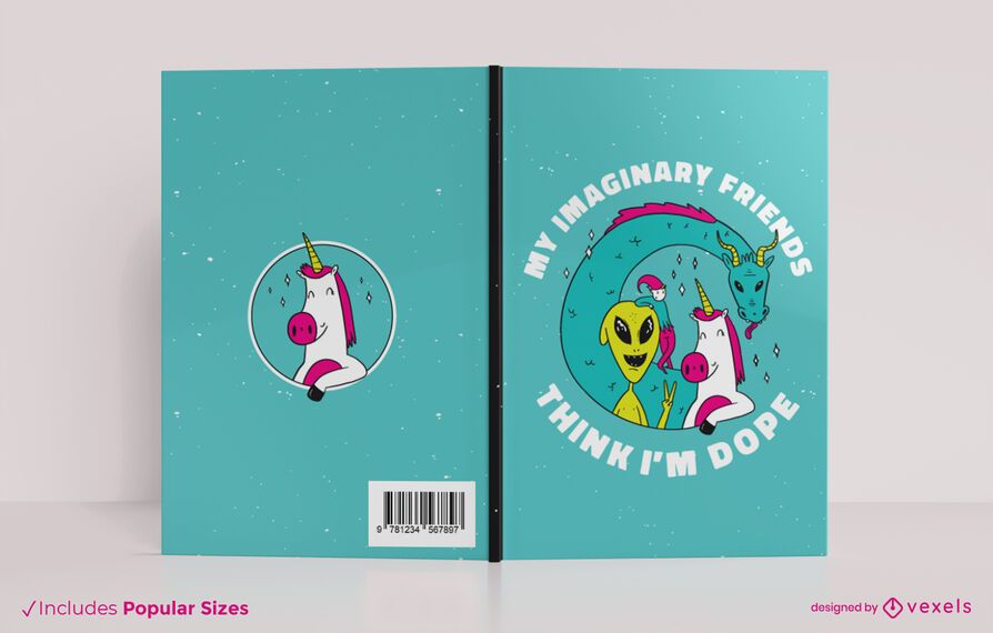 Diseño de portada de libro de amigos imaginarios Diseño de portada de libro de amigos imaginarios