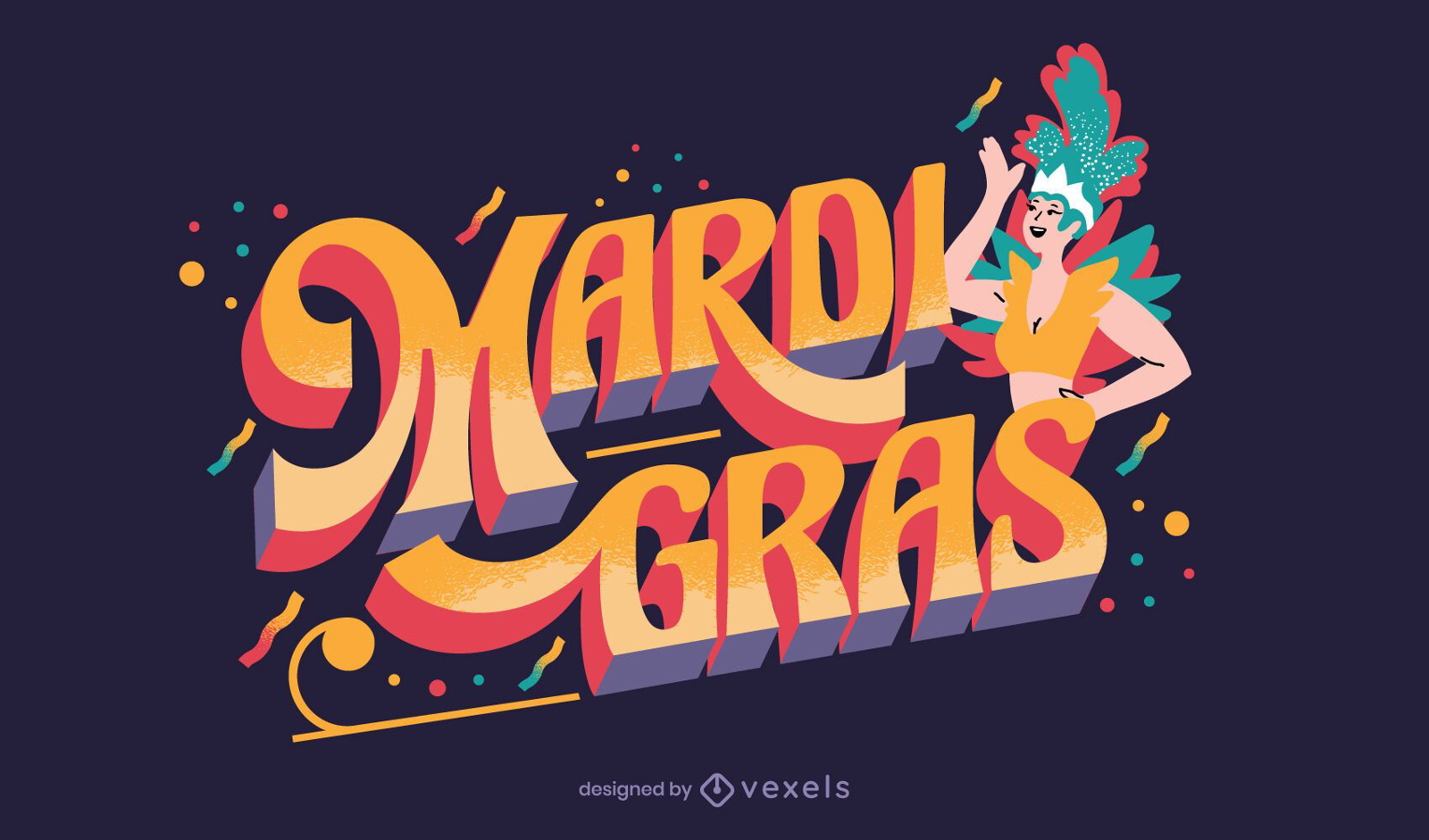 Design de letras de celebração do carnaval
