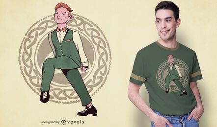 Diseño de camiseta de bailarina irlandesa. Diseño de camiseta de bailarina irlandesa.