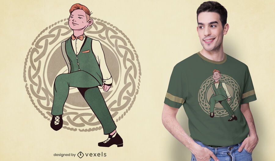 Diseño de camiseta de bailarina irlandesa. Diseño de camiseta de bailarina irlandesa.