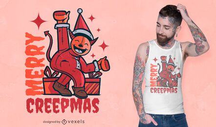 Diseño de camiseta feliz creepmas