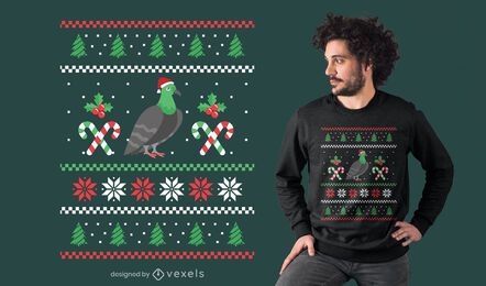 Pigeon ugly sweater t-shirt design