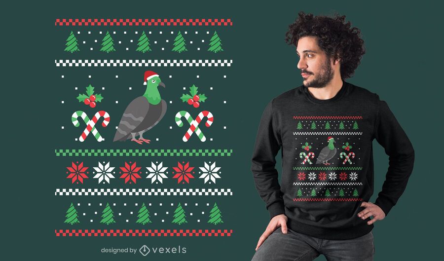 Design de camiseta com suéter feio Pidgeon Design de camiseta com suéter feio Pidgeon