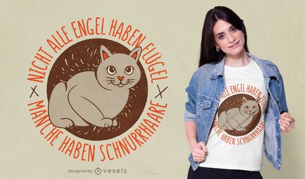 Design de camiseta alemã Angel cat