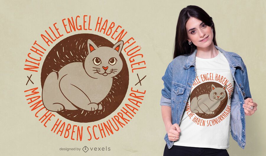 Angel cat german t-shirt design Angel cat german t-shirt design