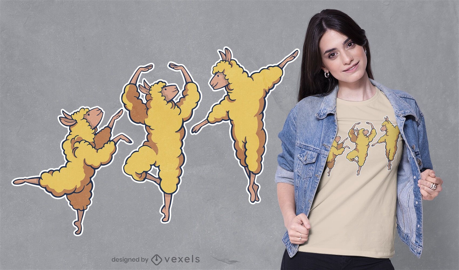 Design de camiseta bailarina alpacas