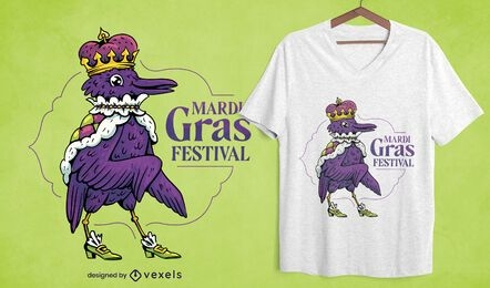 Diseño de camiseta del festival de mardi gras.