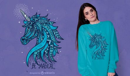 Diseño de camiseta de unicornio mágico Diseño de camiseta de unicornio mágico