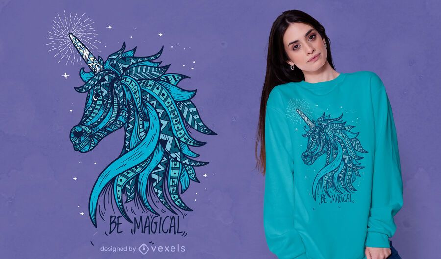 Design de camiseta mágica de unicórnio Design de camiseta mágica de unicórnio